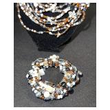Beaded Multi-Strand Necklace & Matching Bracelet