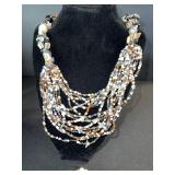 Beaded Multi-Strand Necklace & Matching Bracelet