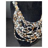 Beaded Multi-Strand Necklace & Matching Bracelet