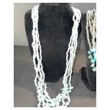 Turquoise & White Beaded Multi-Strand Necklaces - 2-Piece Set
