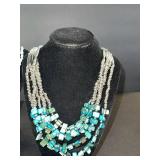 Turquoise & White Beaded Multi-Strand Necklaces - 2-Piece Set