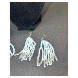 Turquoise Bead Multi-Strand Necklace & Matching Earrings Set