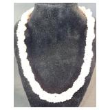 White Freshwater Pearl Necklace & Earrings Set - Multi-Strand Pearl Jewelry