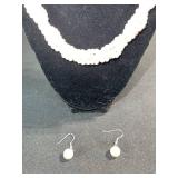 White Freshwater Pearl Necklace & Earrings Set - Multi-Strand Pearl Jewelry
