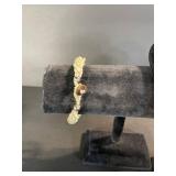 Cream Bead Rope Necklace & Bracelet Set