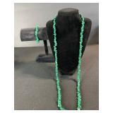 Green Chip Bead Necklace Set - 2 Necklaces & Bracelet
