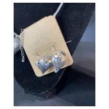 Heart Pendant Necklace, Tree of Life Beaded Necklace & Heart-Shaped Earrings Set