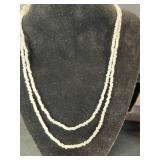 Pearl Jewelry Set - 2-Strand Pearl Necklace, Teardrop Pendant & Pearl Drop Earrings