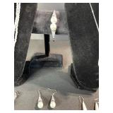 Pearl Jewelry Set - 2-Strand Pearl Necklace, Teardrop Pendant & Pearl Drop Earrings