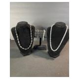 Silver-Tone Beaded Necklace Set with Bracelet - 3-Piece Jewelry Collection