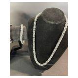 Silver-Tone Beaded Necklace Set with Bracelet - 3-Piece Jewelry Collection