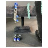 Turquoise Bead Necklace, Bracelet & Earrings Set