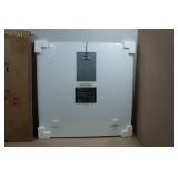 Frameless Free Floating Tempered Glass Panel Graphic Wall Art - 24" x 24", Blue Mineral Rings II