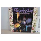 Purple Rain Vinyl Record and Beatles 1962 Original Apple Print