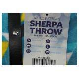 Aztec Pattern Sherpa Throw Blanket
