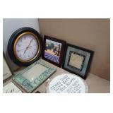Assorted Home Décor - Wall Clocks, Wine Rack, Mirror, Candles, Frames