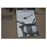 Vintage Cracker Tin and Fondue Set