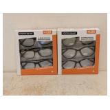 (2) NEW FOSTER GRANT +1.25 READING GLASSES 3PK
