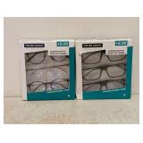 (2) NEW FOSTER GRANT +2.00 READING GLASSES 3PK