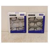(2) NEW FOSTER GRANT +2.50 READING GLASSES 3PK