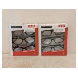 (2) NEW FOSTER GRANT +3.00 READING GLASSES 3PK