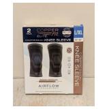 NEW COPPERFIT ELITE COMPRESSION KNEE SLEEVE L/XL 2PK