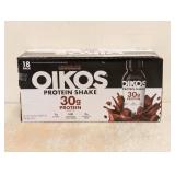 OIKOS PROTEIN SHAKE CHOCOLATE 30g PROTEIN 18 pk