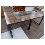 Wood Top Metal Table and 2 Chairs