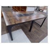 Wood Top Metal Table and 2 Chairs