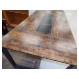 Wood Top Metal Table and 2 Chairs