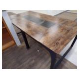 Wood Top Metal Table and 2 Chairs