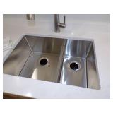 White Upper Cabinets with Brown Lower Cabinets Kitchen