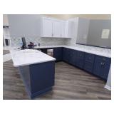 Blue Cabinets and Countertop