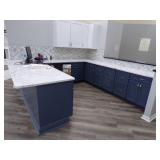 Blue Cabinets and Countertop