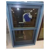 Country Blue Double Hung Window