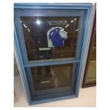 Country Blue Double Hung Window