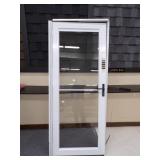 32" White Glass Storm Door
