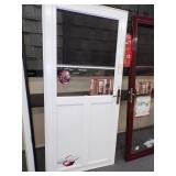 36" White Storm Door with Sliding Glass