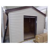 Vinyl Siding Building Display With Roll Down Door - 3 Sides