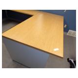 Upstairs Blue Office - Desk, Filing Cabinet, Wall Shelving