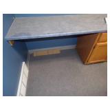 Upstairs Blue Office - Desk, Filing Cabinet, Wall Shelving