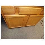 Upstairs Blue Office - Desk, Filing Cabinet, Wall Shelving