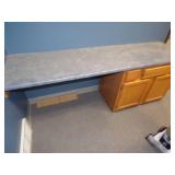 Upstairs Blue Office - Desk, Filing Cabinet, Wall Shelving