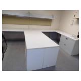 Wall Desk with Filing Cabinets and Shelving