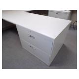 Wall Desk with Filing Cabinets and Shelving