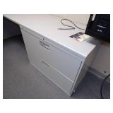 Wall Desk with Filing Cabinets and Shelving