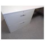 Wall Desk with Filing Cabinets and Shelving