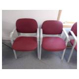 4 Red Chairs and Grey Chair