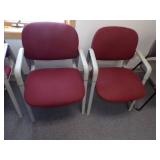 4 Red Chairs and Grey Chair