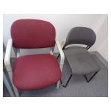 4 Red Chairs and Grey Chair